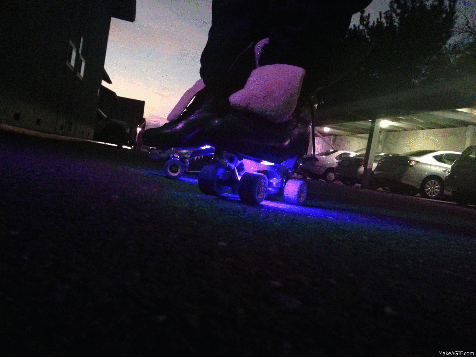 2X Blue LED Light Strip with Switch for Roller Skate Skateboard Rollerblade 
